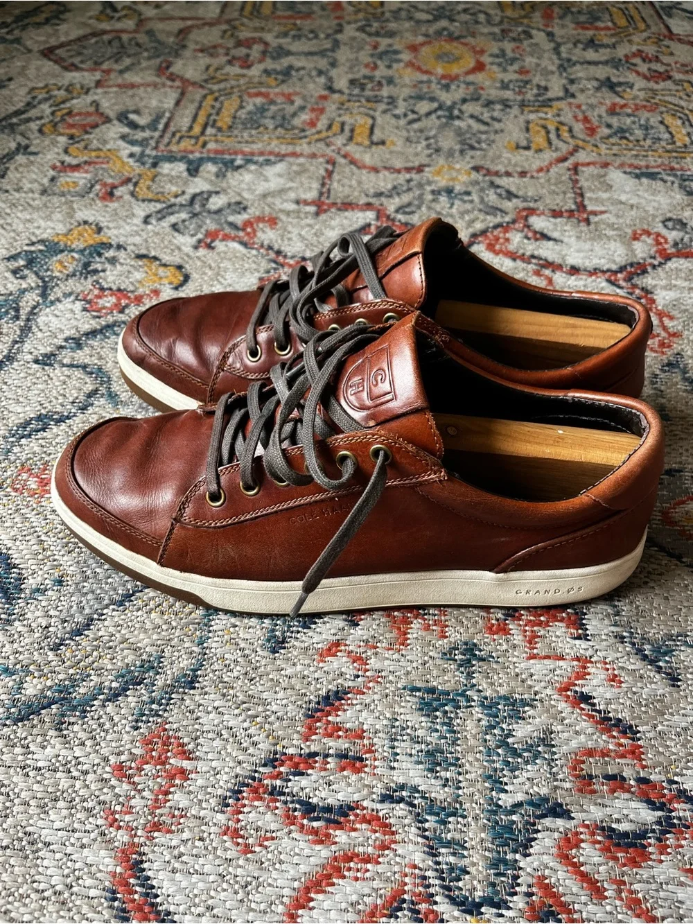 Cole Haan Men's Brown Leather Sneakers Size 10.5 Grand.øs